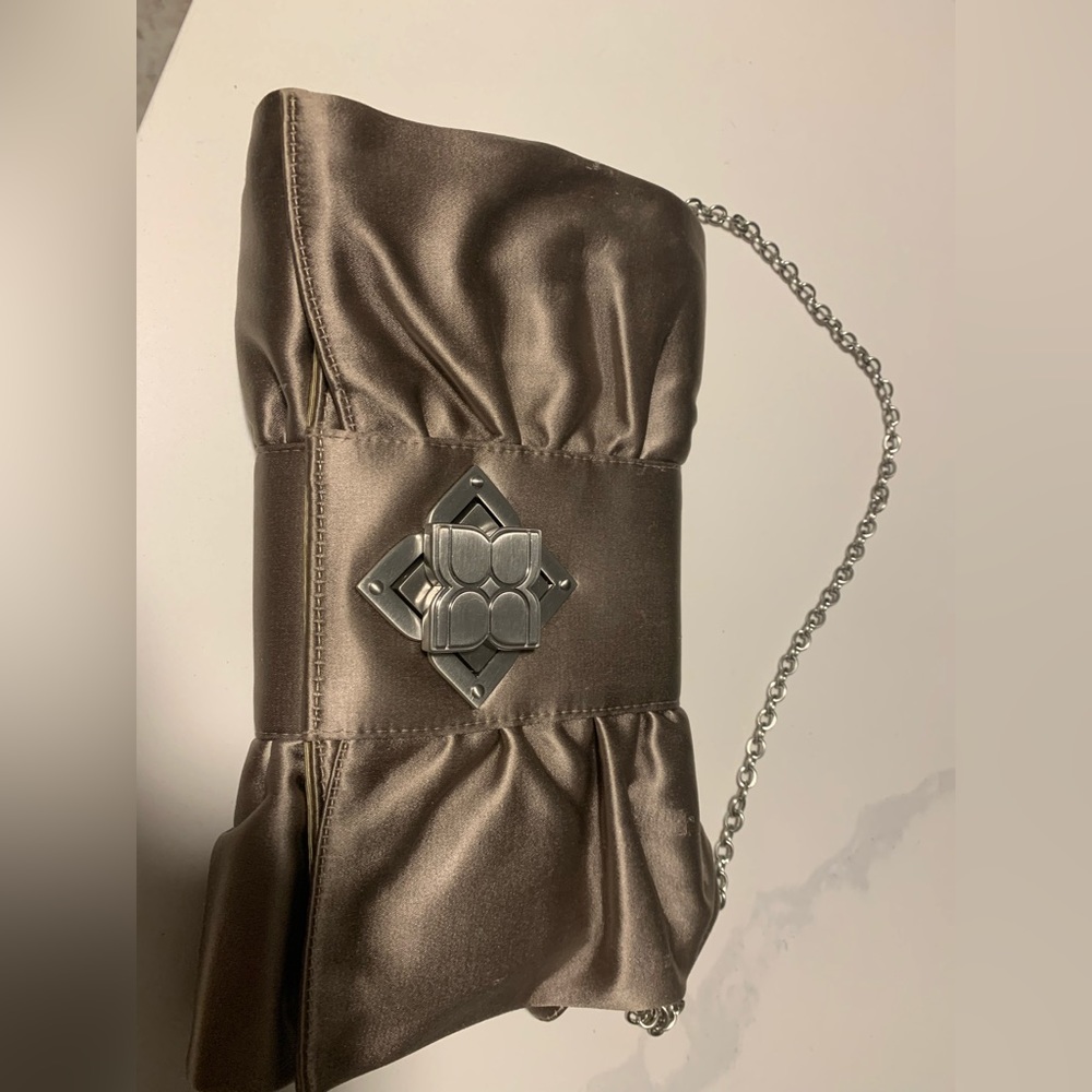 Nude satin bcbg purse